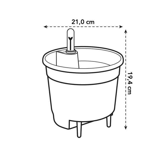 self-watering insert 21cm living noir